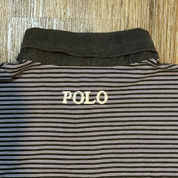 POLO GOLF Ralph Lauren Gray Stripe POLO SHIRT Citi‎ Mens Size Small big Pony - Picture 8 of 10